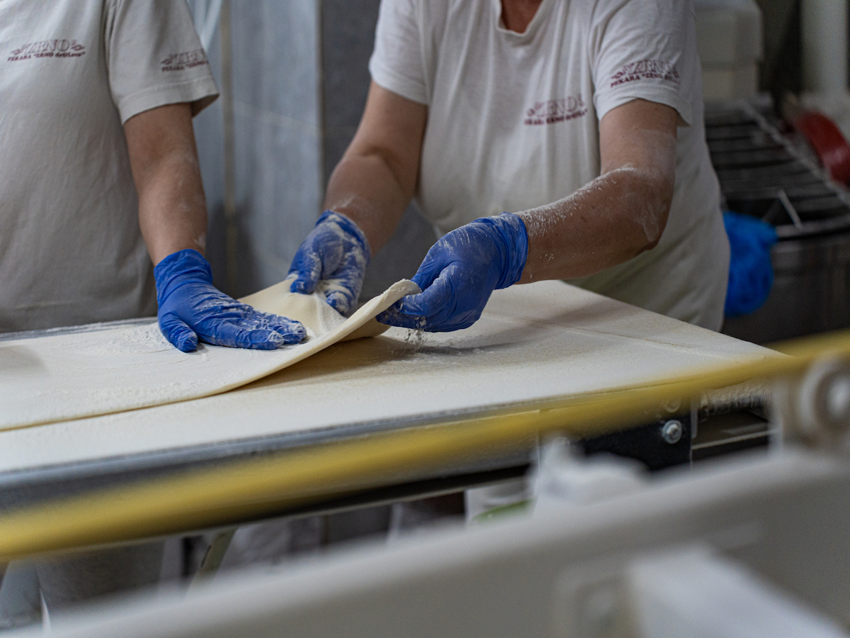 Bakery products prepared for shop shelves